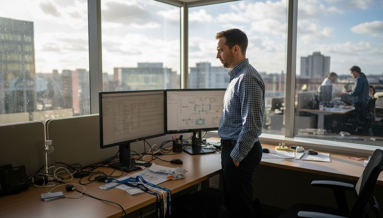 IT manager reviewing asset logs in ServiceNow