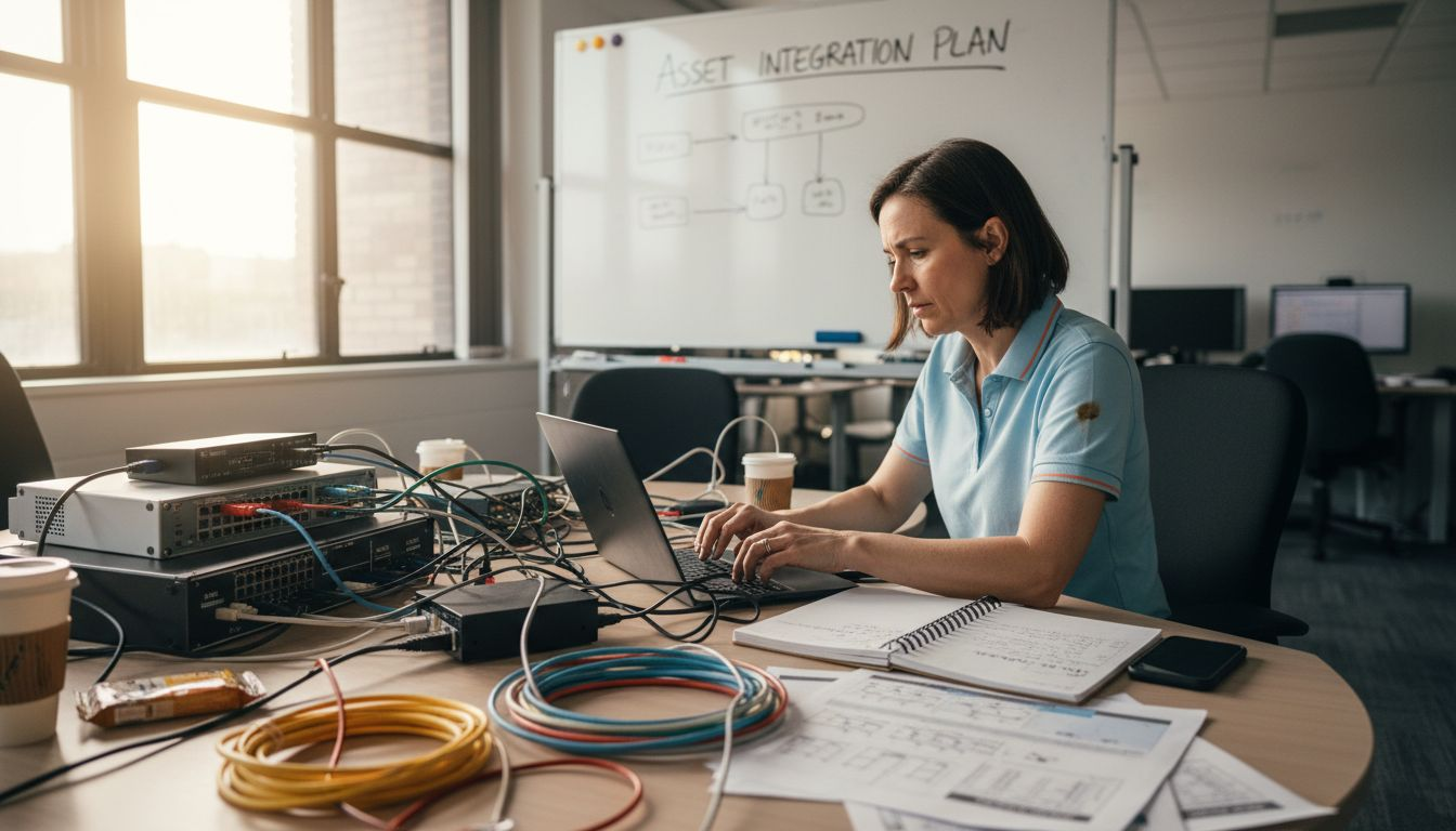 Technician configuring ServiceNow asset workflow