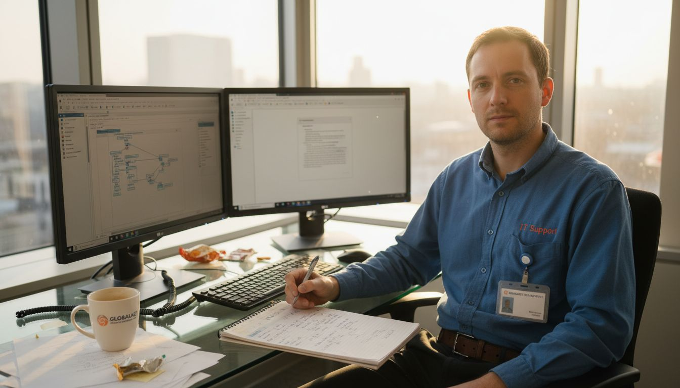 IT admin setting up ServiceNow automation