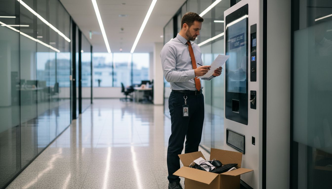 IT manager audits secure office vending machine