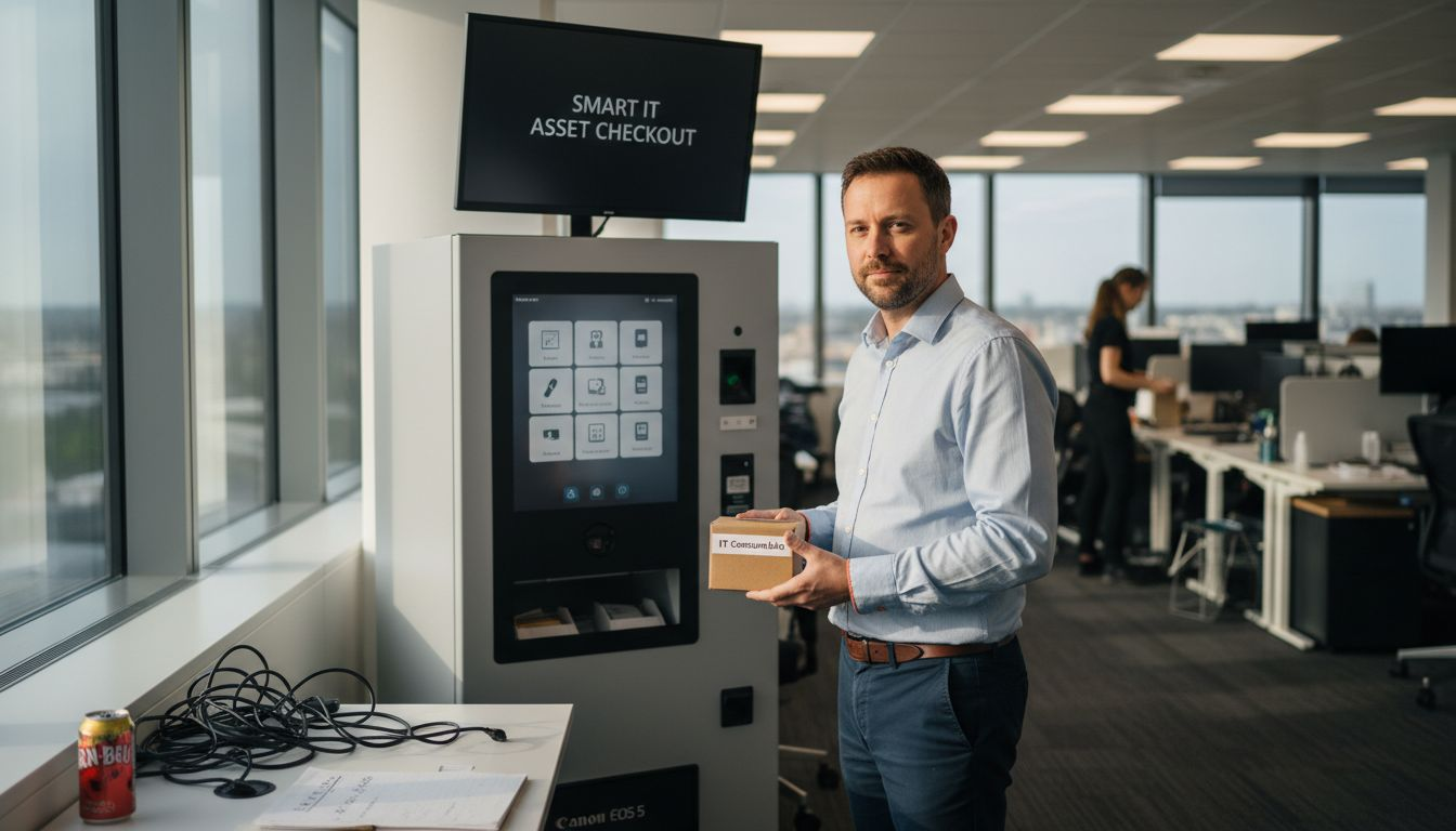IT manager at smart vending machine in office