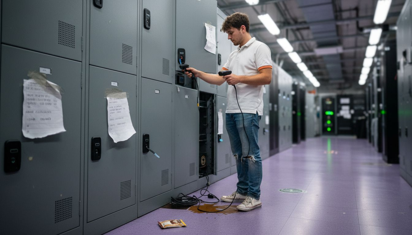 Technician scanning IT asset digital locker