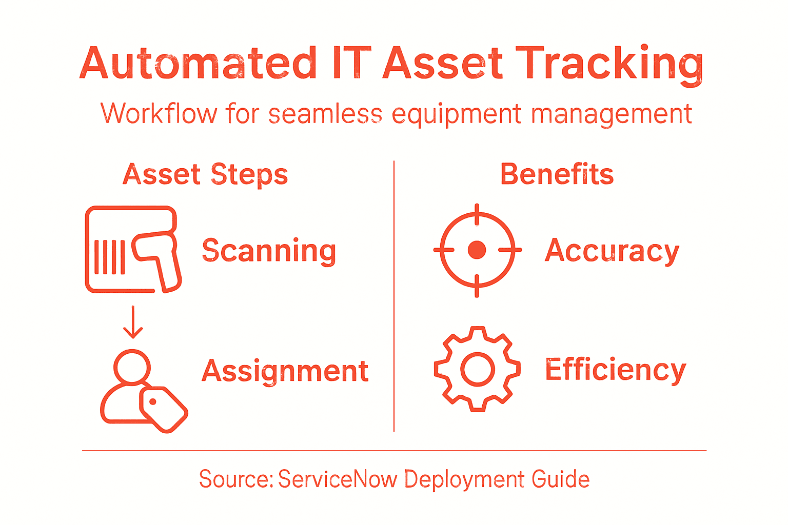 Infographic summarizing asset tracking workflow