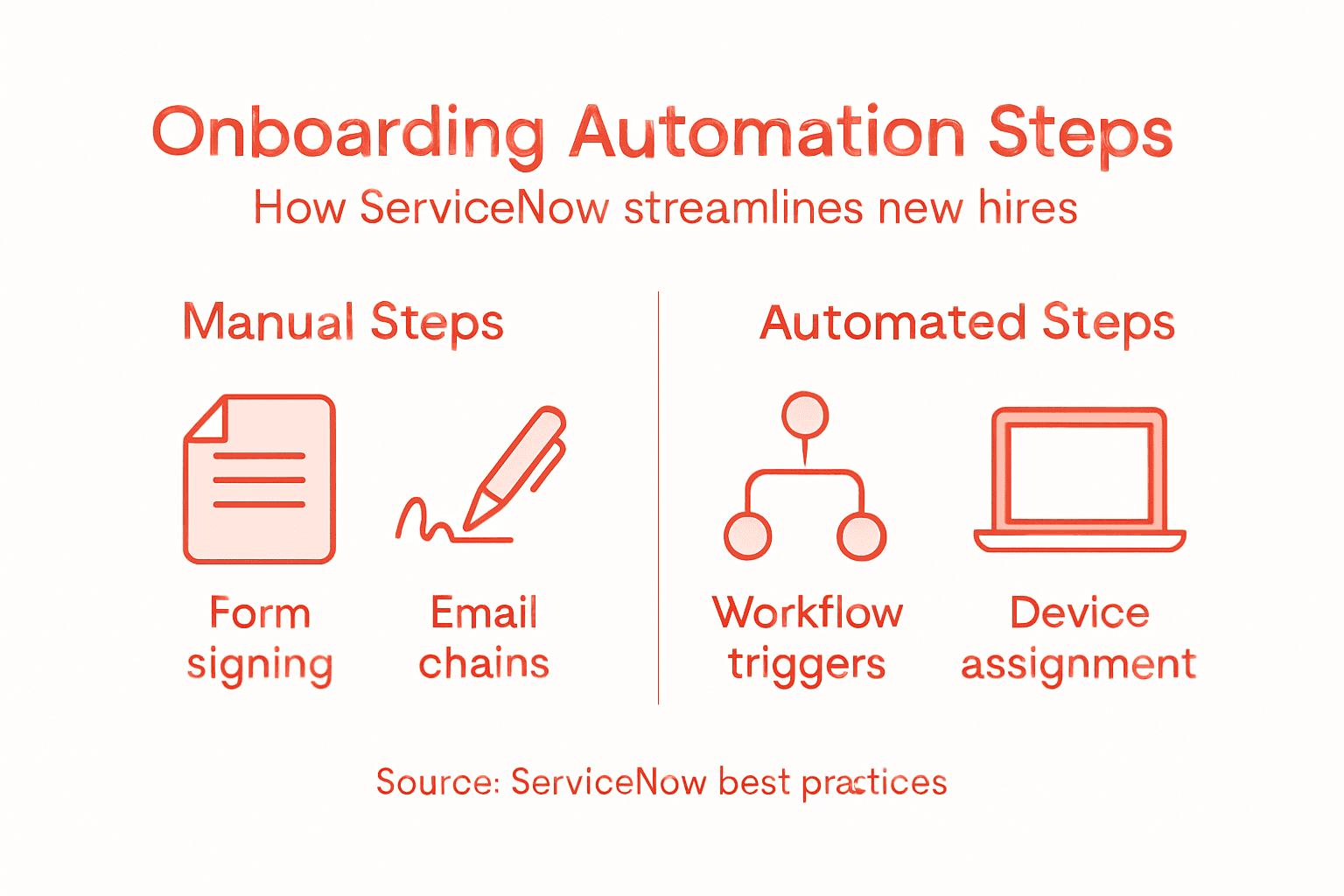 Infographic showing onboarding automation key steps