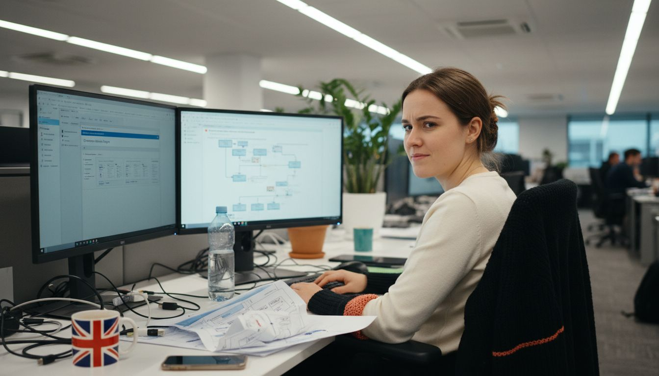 IT staff configures secure workflow on computer