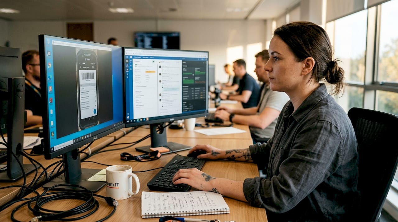 IT support engineer using AI-driven remote access