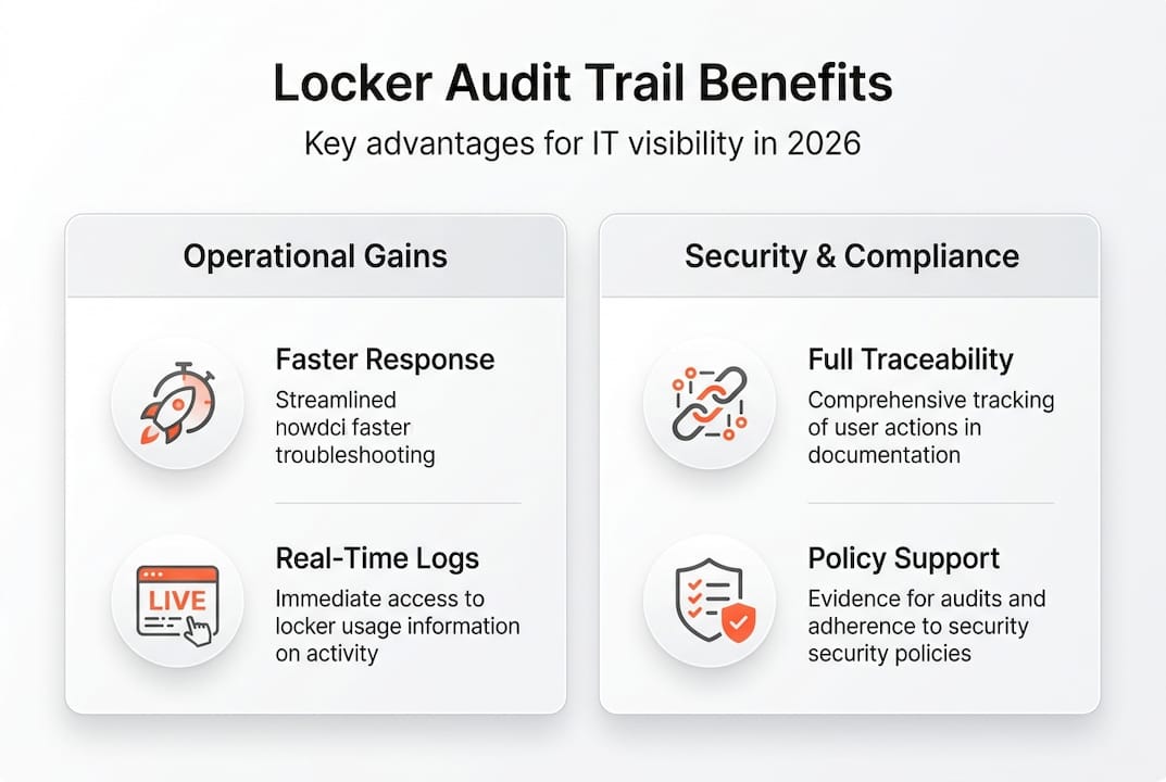 Infographic of audit trail IT support advantages