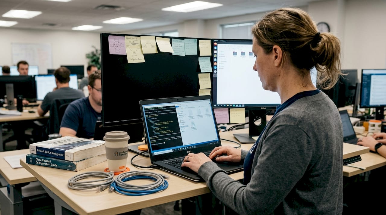 Network engineer running Ansible for automation