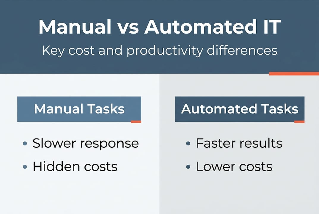 Infographic manual versus automated IT costs