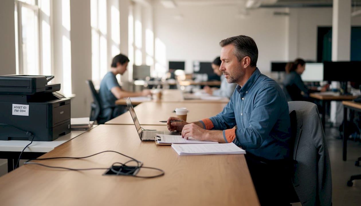 Facility manager updates asset tracking records