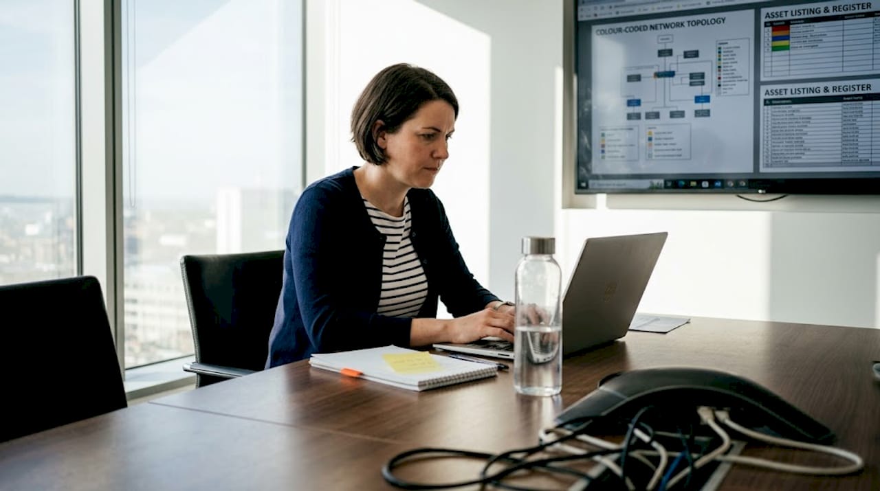 Professional working on IT asset management tasks