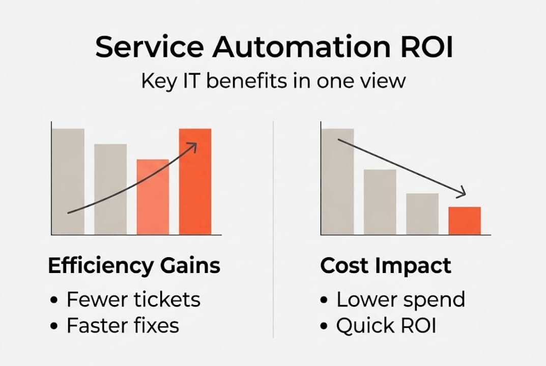 Infographic showing ROI and benefits of service automation