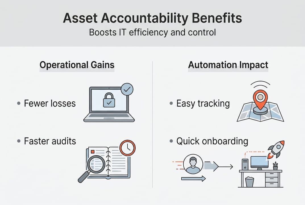 Infographic showing asset accountability gains