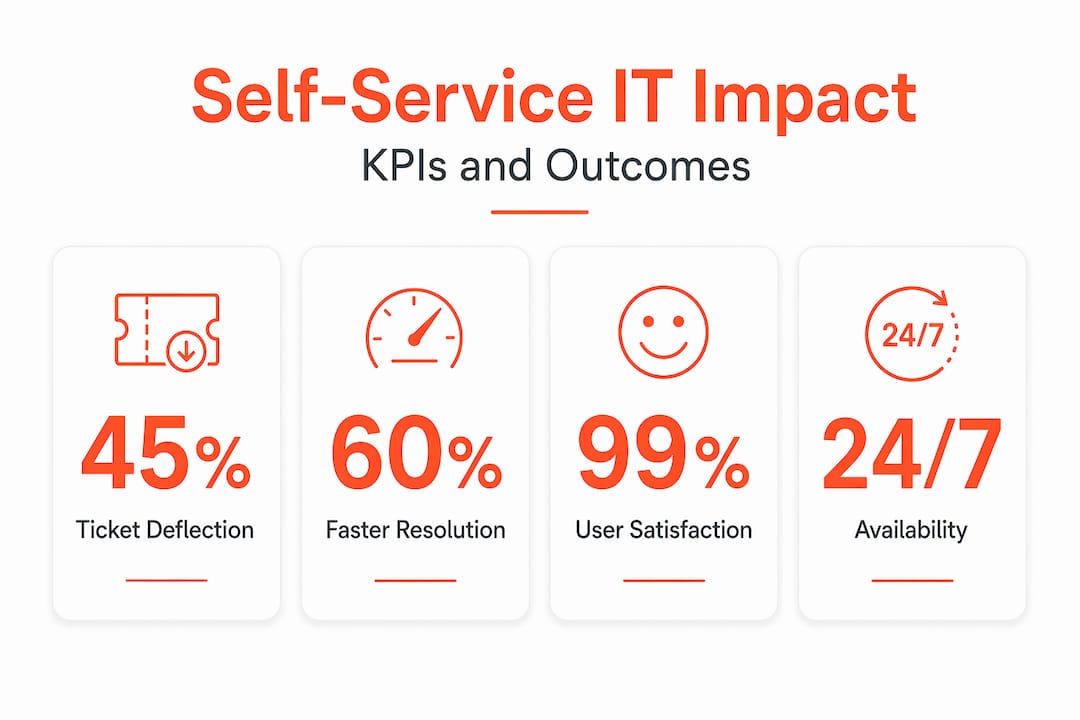 Infographic showing IT self-service impact statistics