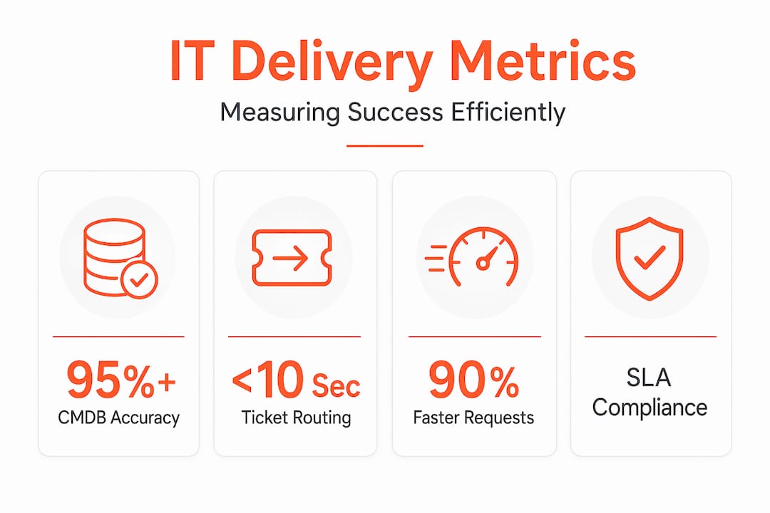 Infographic showing IT delivery key metrics
