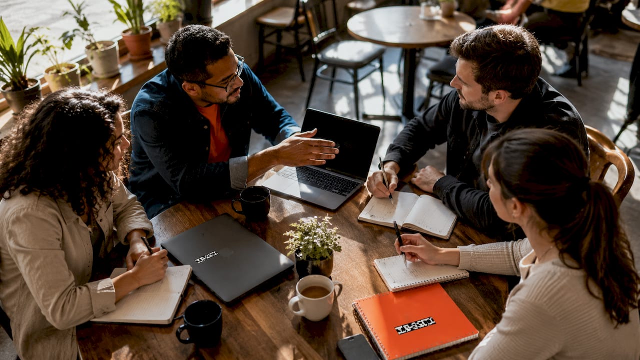 Team collaborating on IT automation plans