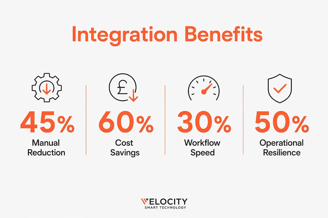 Infographic summarizing ServiceNow integration benefits
