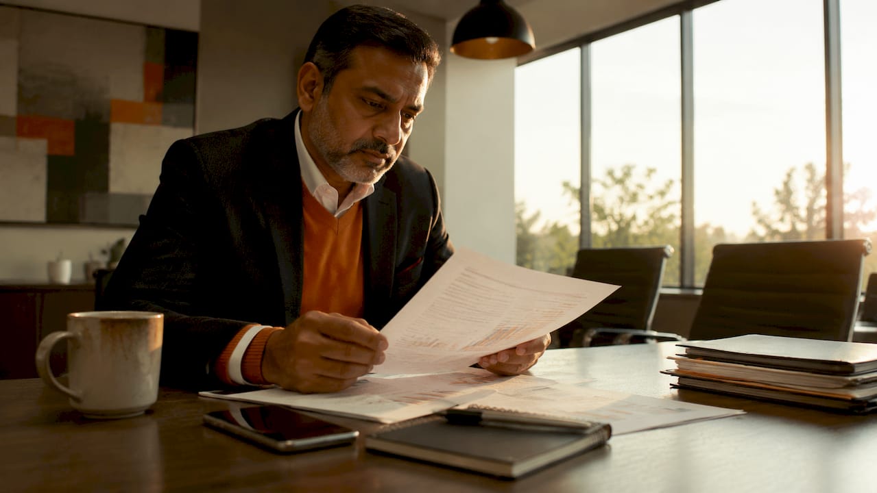CIO reviewing AI operations strategy documents