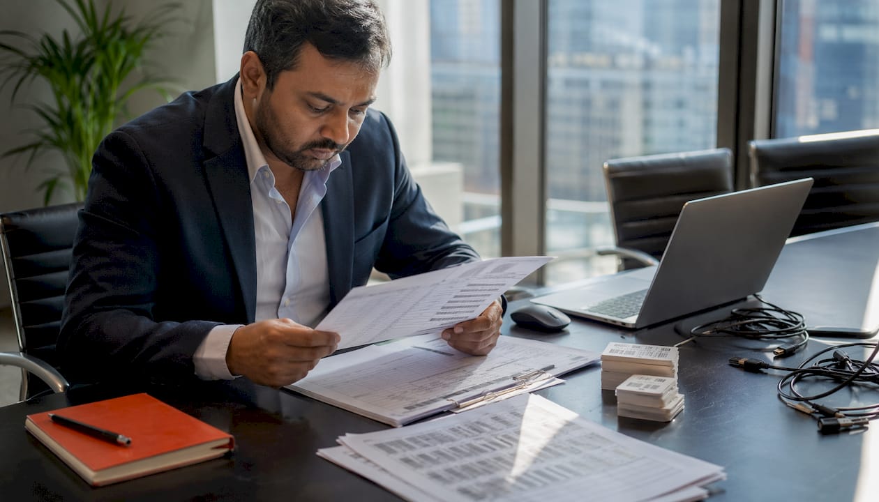 IT leader reviewing peripheral asset records