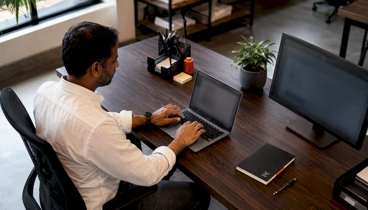 Technician interacting with IT support AI agent