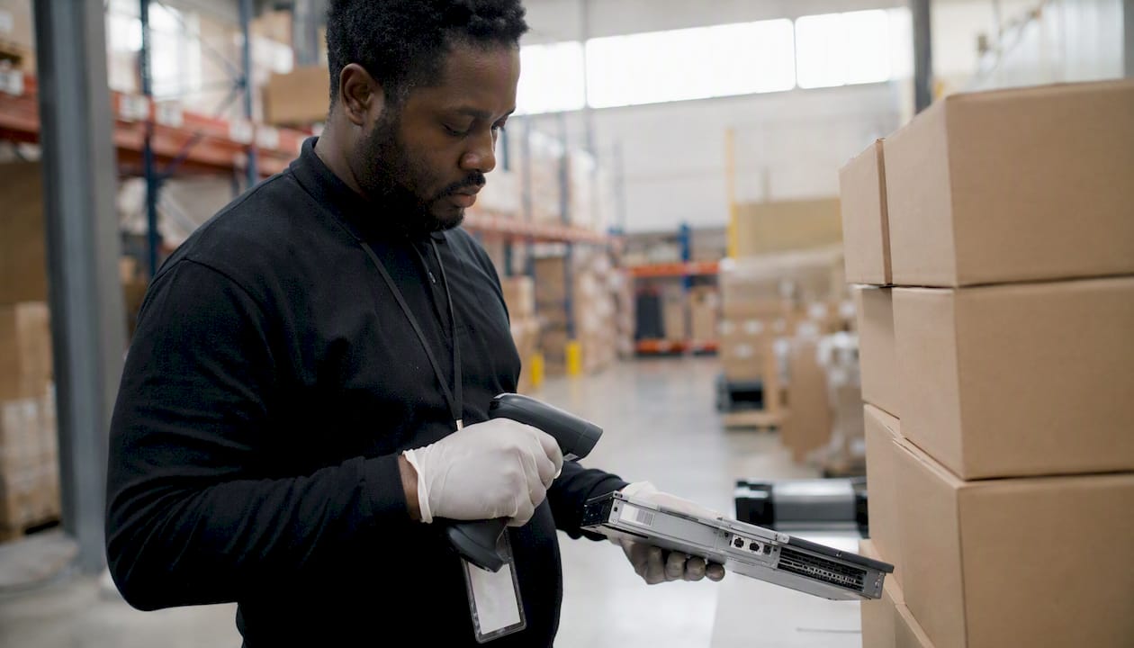Technician scanning device for return compliance