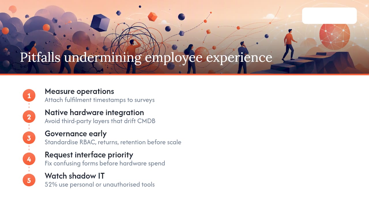 Common pitfalls that undermine employee experience programmes — overview diagram