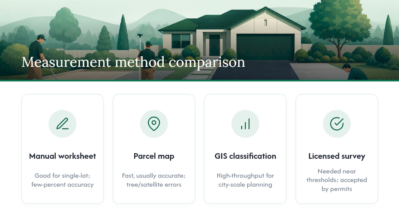 Comparison of four impervious measurement methods