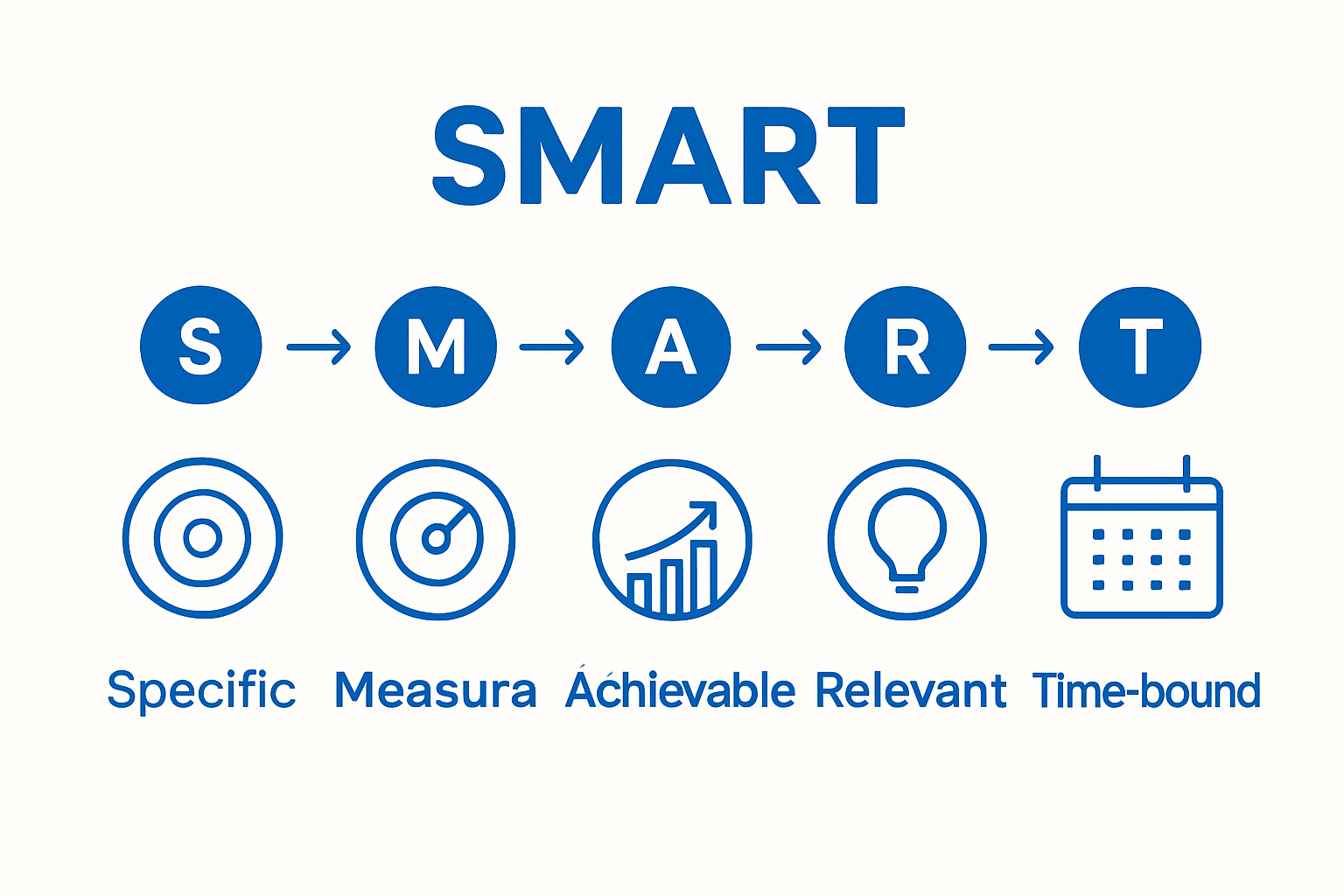 Infographic showing SMART goals for marketing strategy