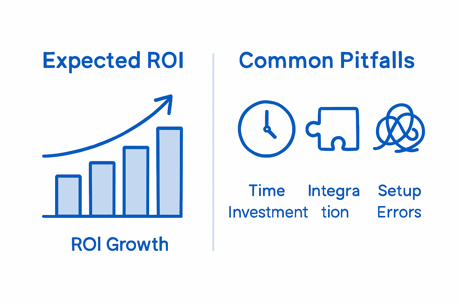 Infographic showing ROI and pitfalls of automation
