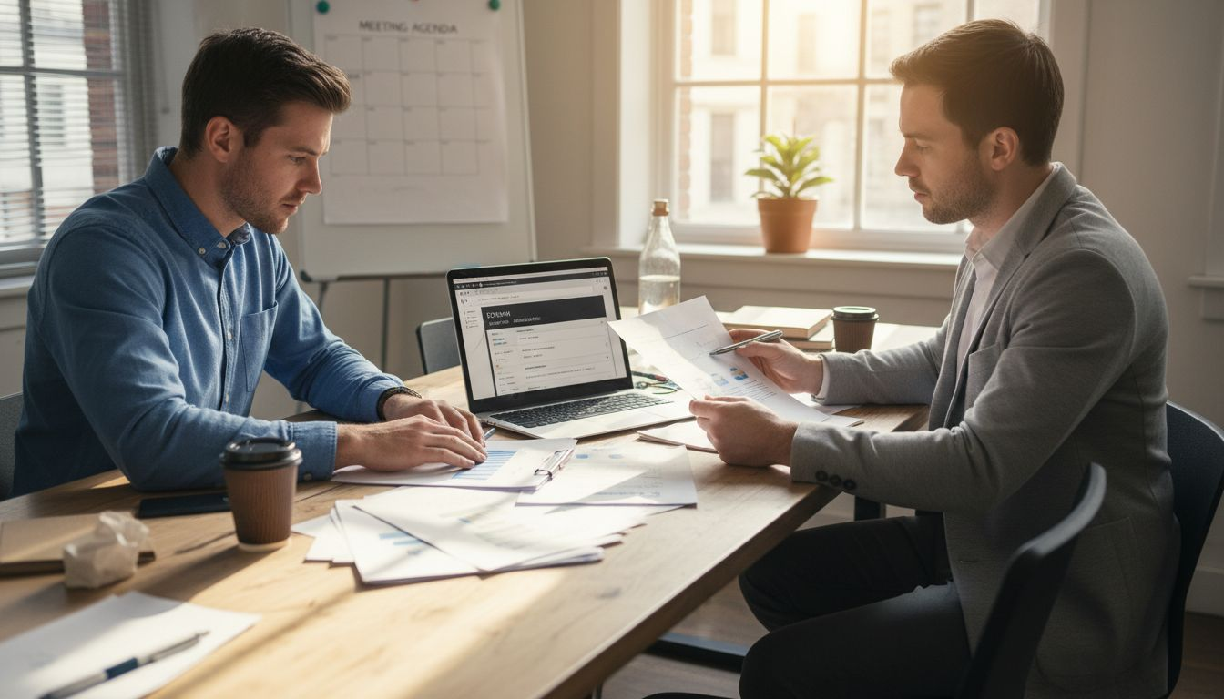 Sales team working with CRM software