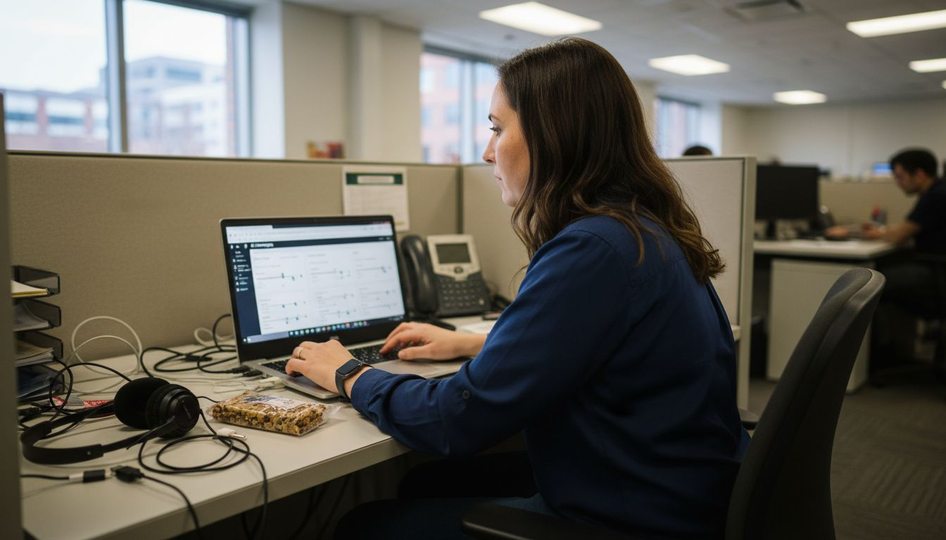 Manager configuring AI marketing dashboard