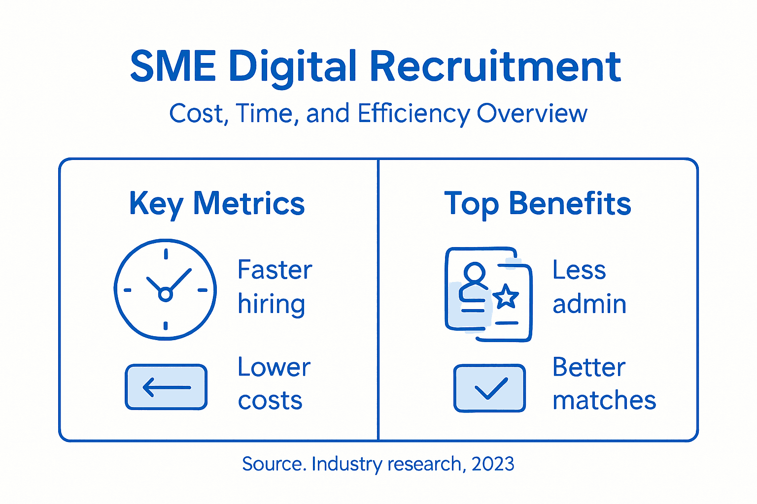 Infographic on time and cost benefits of SME recruitment