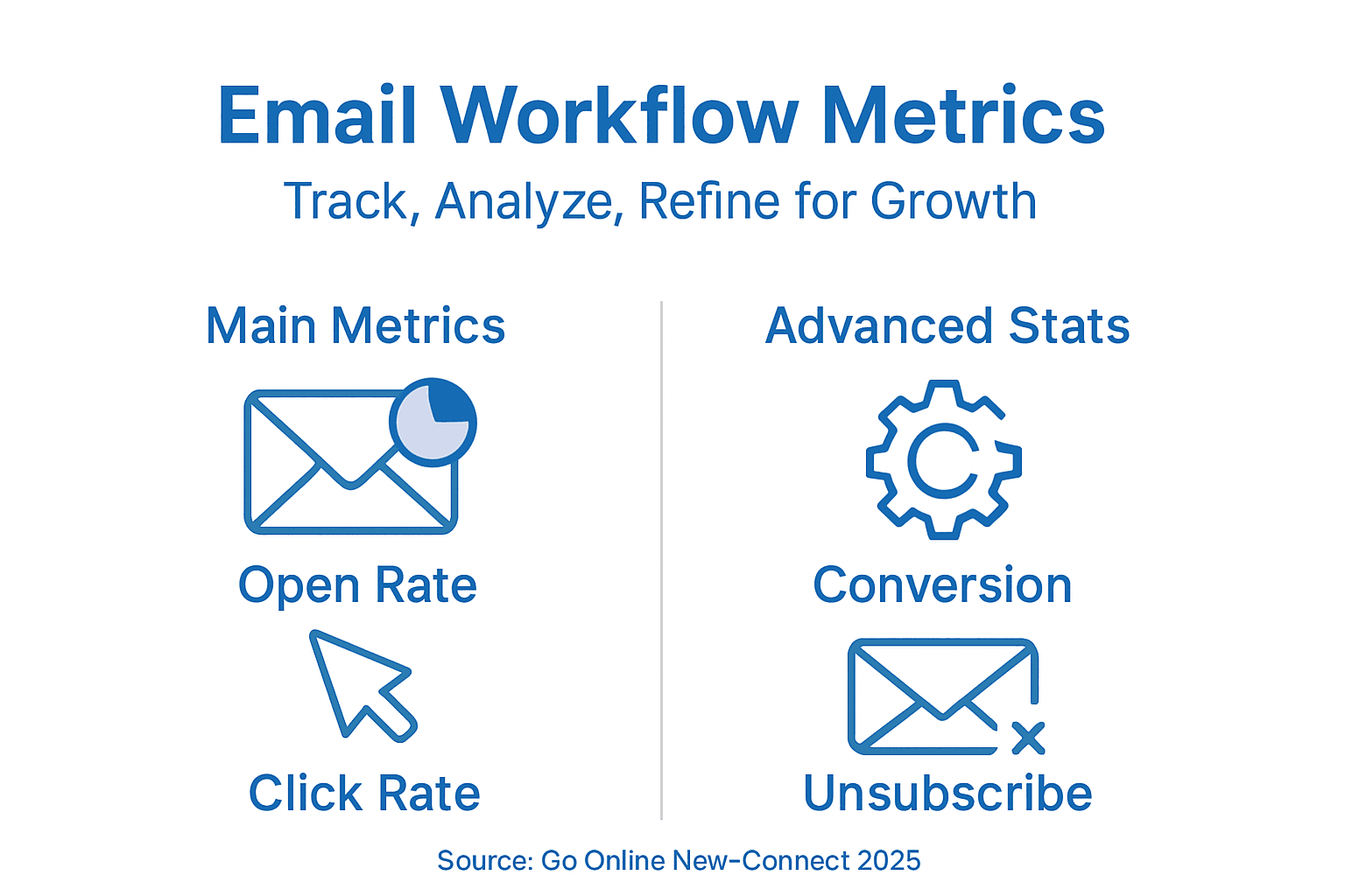 Infographic showing email workflow analytics
