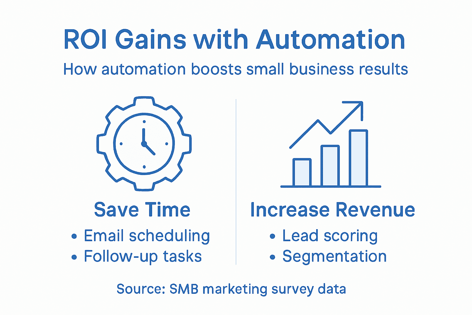 Infographic showing ROI benefits and features