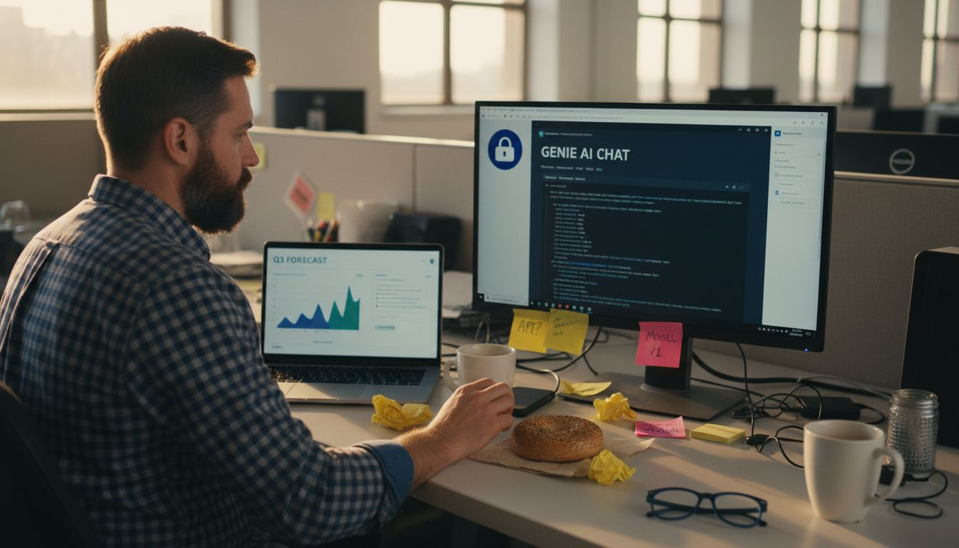 IT specialist configures AI chatbot with analytics dashboard