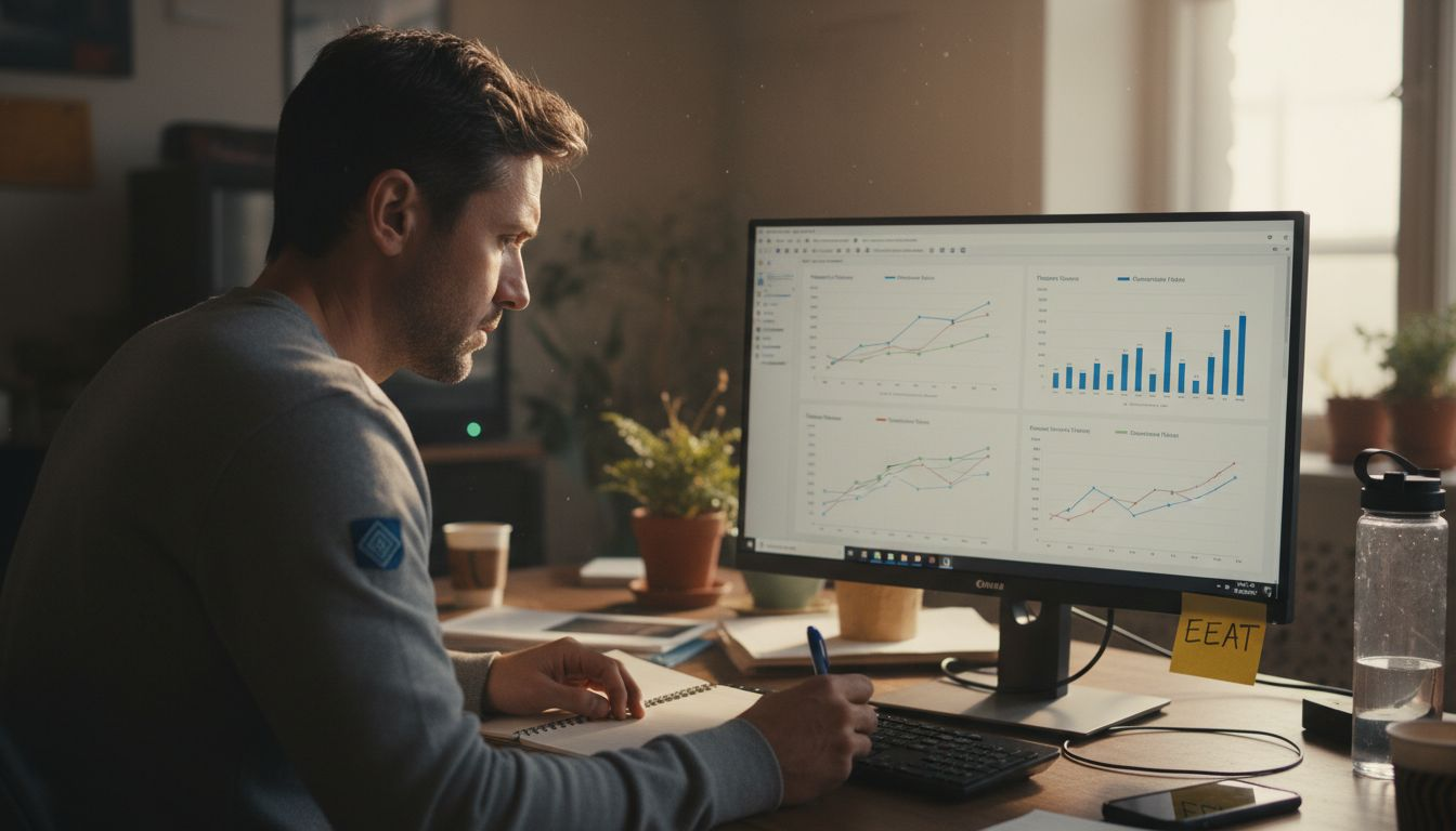Man analyzing SEO algorithm update charts