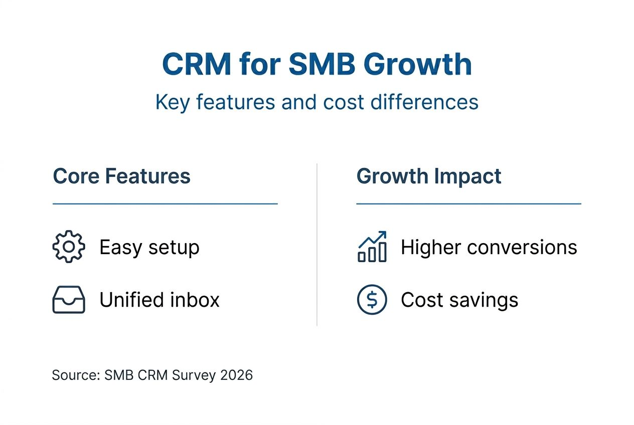 Infographic comparing CRM solutions for SMBs