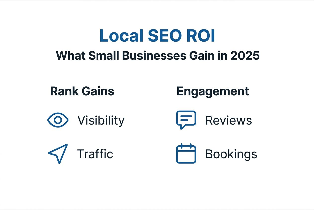 Infographic with local SEO improvements and key metrics