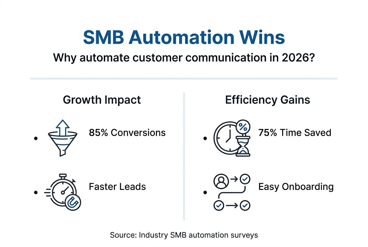 Infographic mapping SMB automation wins and results