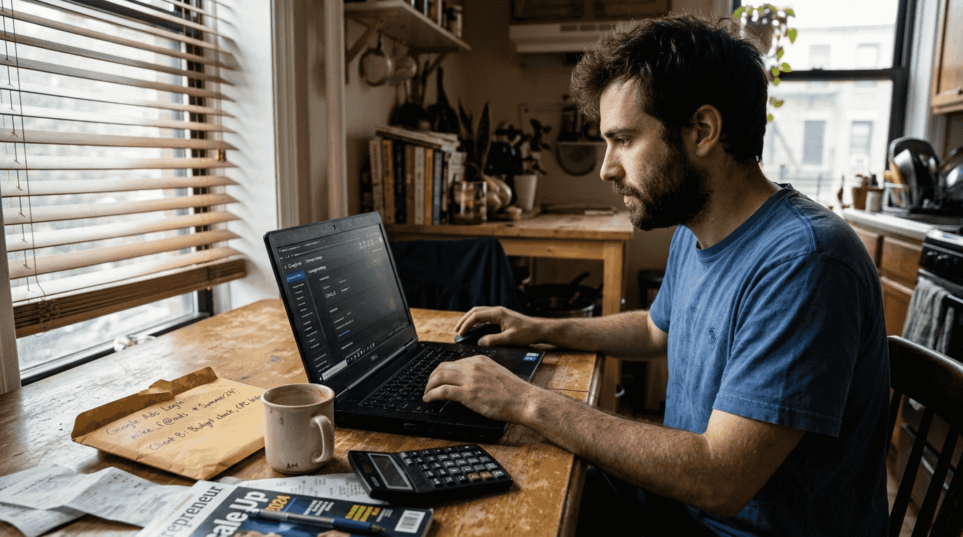 Freelancer setting up pay per click ads