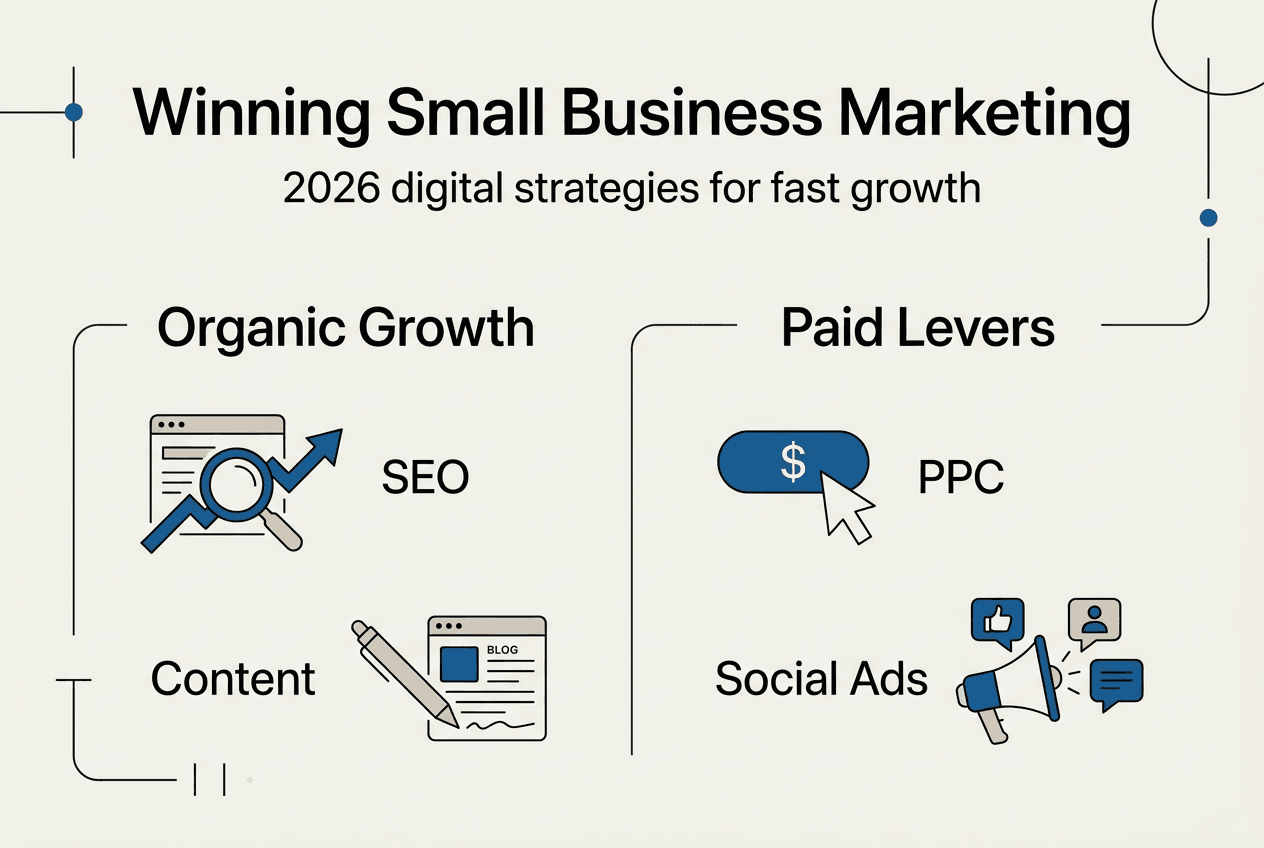 Infographic comparing digital marketing strategies