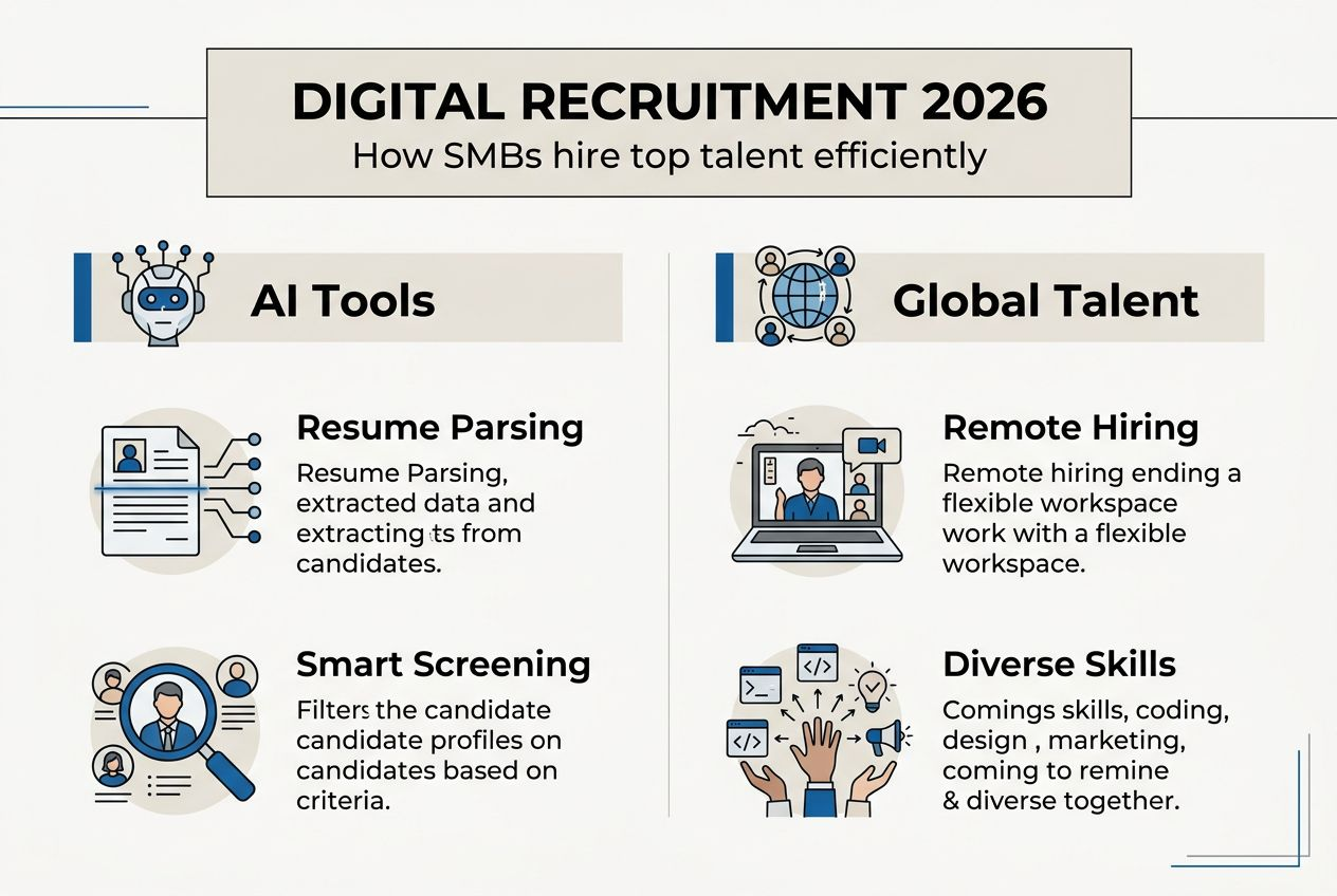 Infographic showing digital recruitment process for SMBs