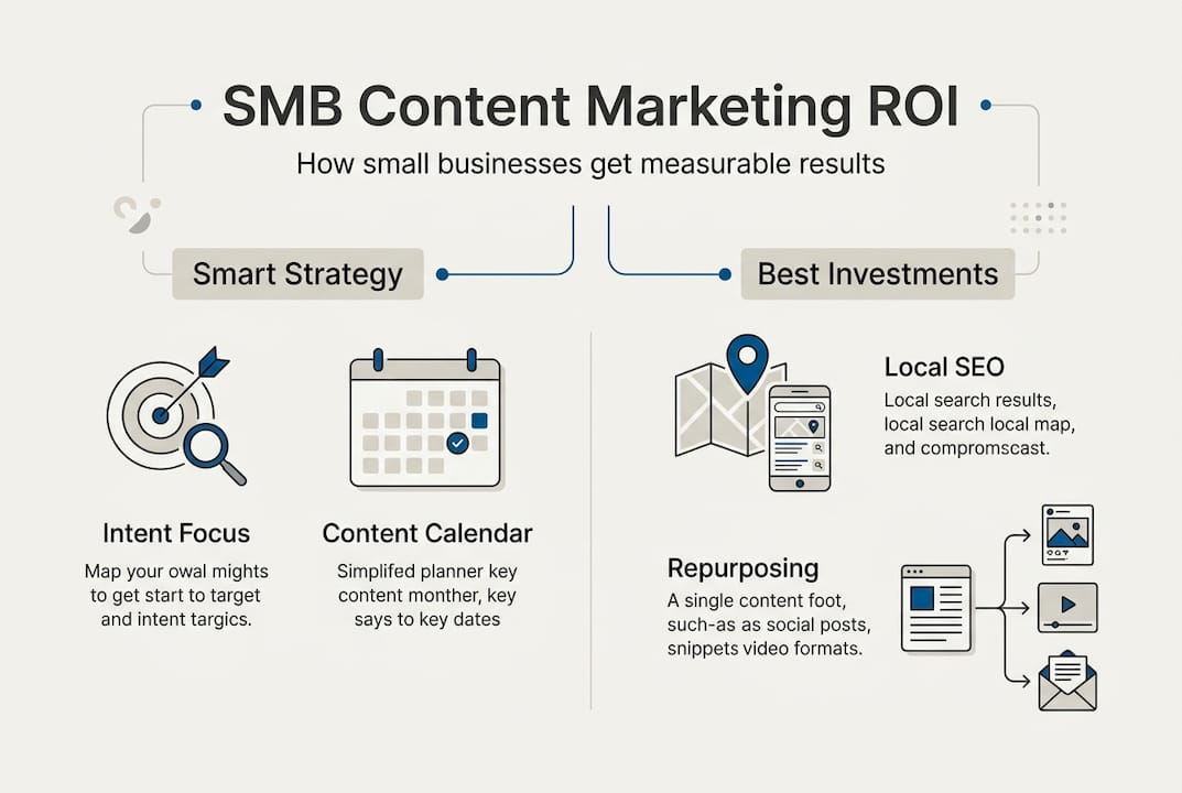 Infographic summarizing ROI-focused SMB content strategy