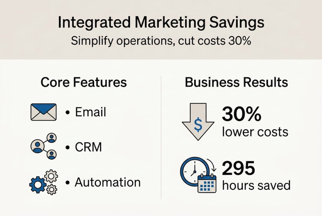 Infographic showing integrated marketing savings