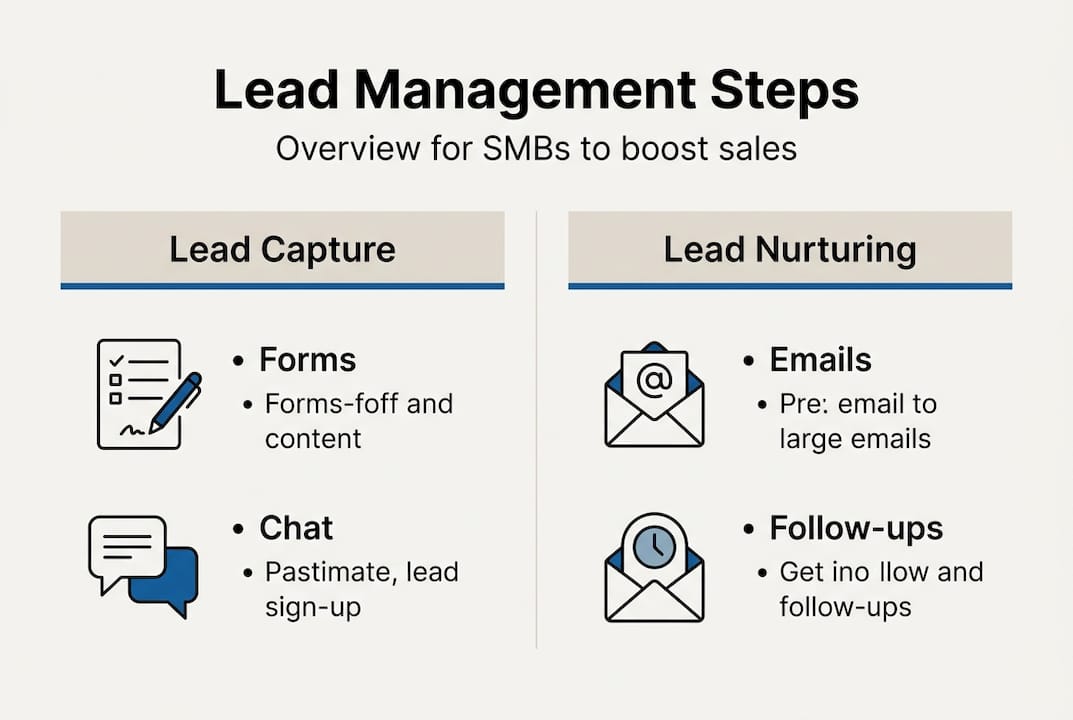 Lead management steps infographic for SMBs