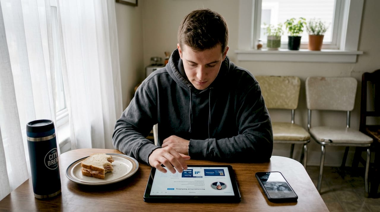 Managing business social media profile on tablet