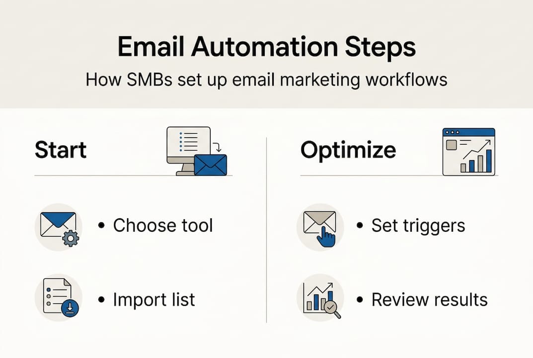 Infographic showing steps for SMB email automation