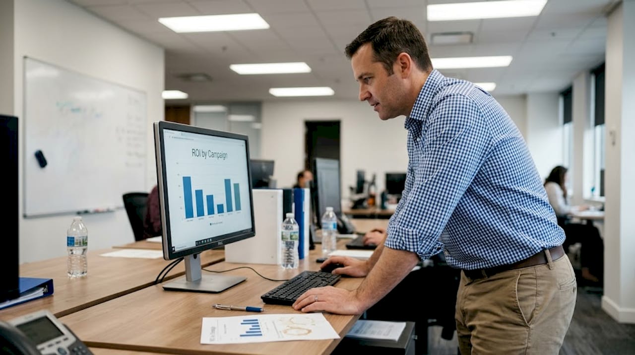 Person checking marketing campaign ROI