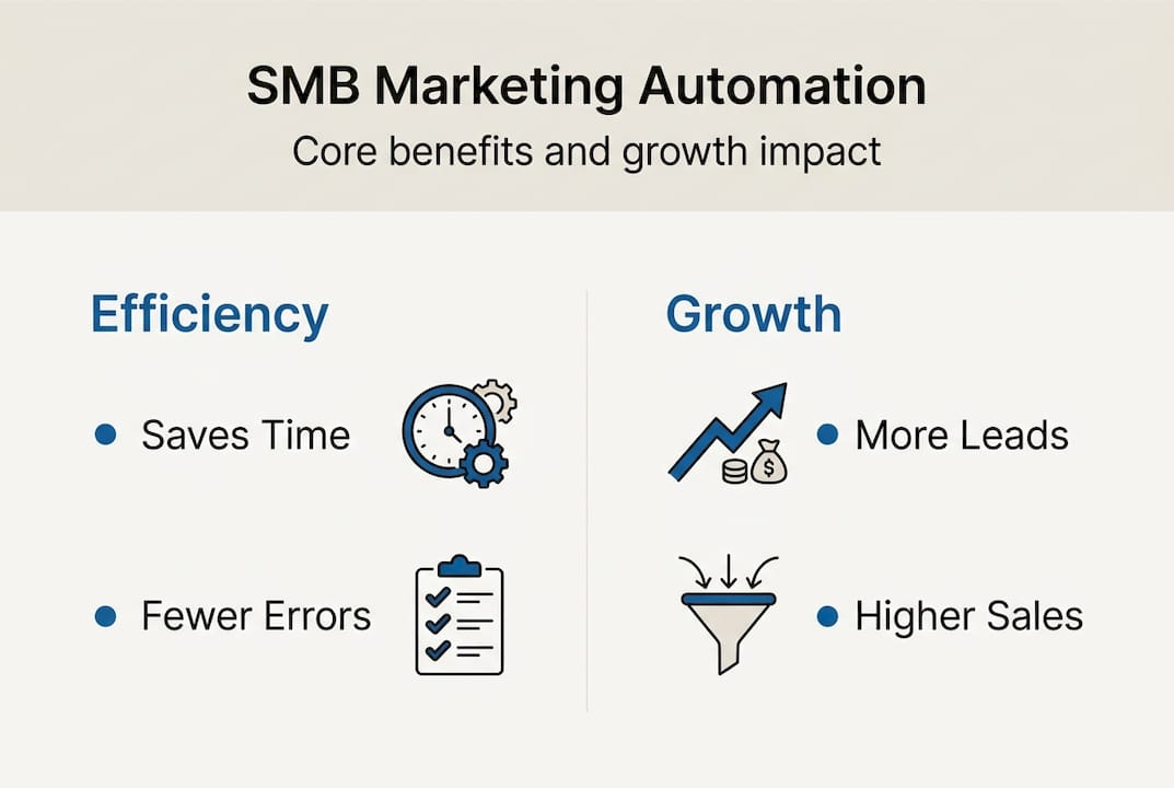 Infographic summarizing SMB marketing automation benefits
