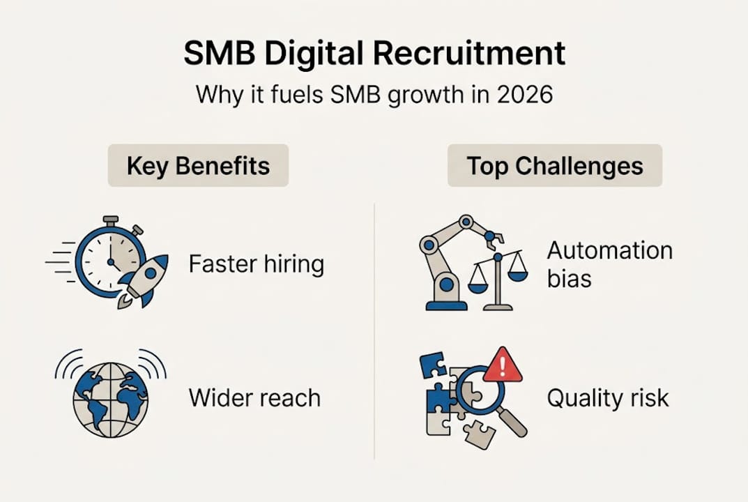 Infographic showing SMB digital recruitment advantages